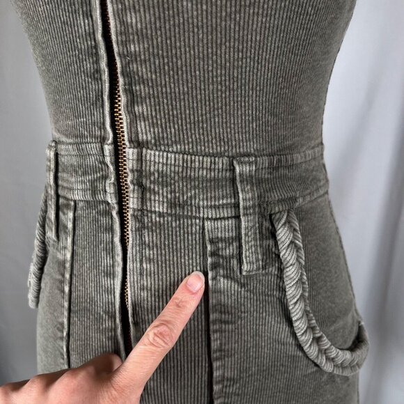 REVOLVE SHOW ME YOUR MUMU Outlaw Dress XS Sage Green Corduroy NWOT Zip Up Mini - Picture 8 of 16